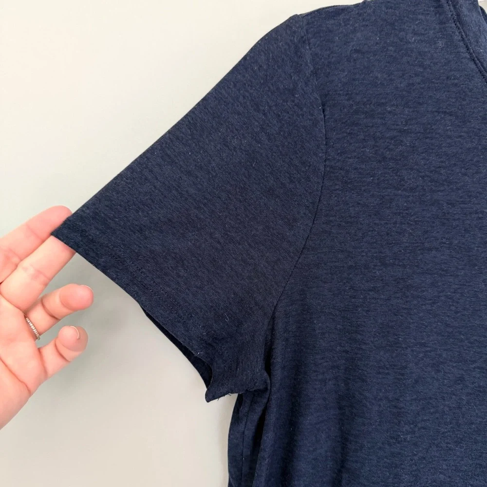 Beyond Yoga "On the Down Low" T-Shirt Nocturnal Navy Blue Soft Workout Tee - Picture 4 of 15